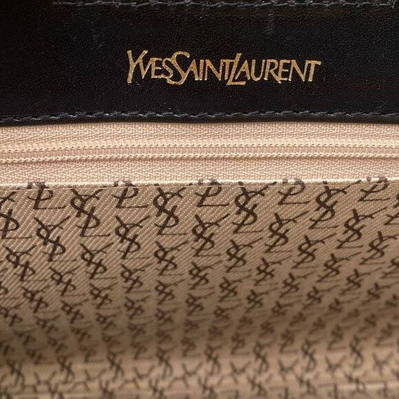 Yves Saint Laurant (YSL) Black Leather Clutch w/COA. EUC! - Picture 11 of 16